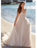 Detachable Straps Beaded Sequins Pearls Most Beautiful Wedding Dress